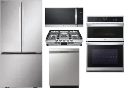5 Piece Package Includes Refrigerator, Cooktop, Wall Oven, Microwave And Dishwasher