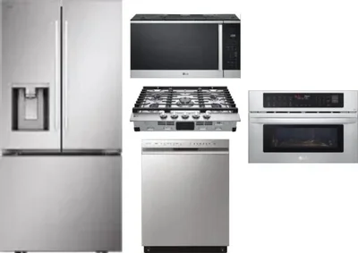 5 Piece Package Includes Refrigerator, Cooktop, Wall Oven, Microwave And Dishwasher