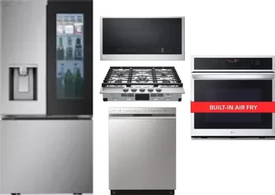 5 Piece Package Includes Refrigerator, Cooktop, Wall Oven, Microwave And Dishwasher