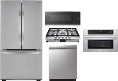 5 Piece Package Includes Refrigerator, Cooktop, Wall Oven, Microwave And Dishwasher