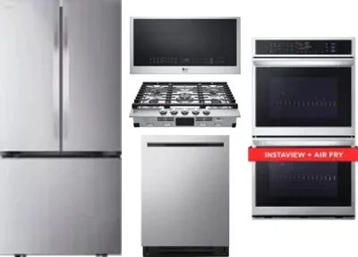 5 Piece Package Includes Refrigerator, Cooktop, Wall Oven, Microwave And Dishwasher