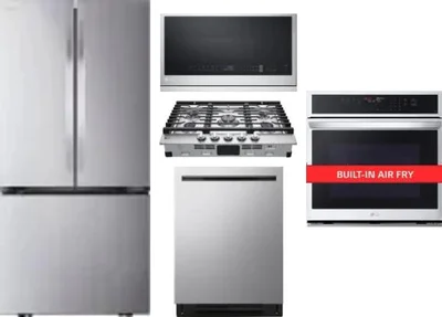 5 Piece Package Includes Refrigerator, Cooktop, Wall Oven, Microwave And Dishwasher