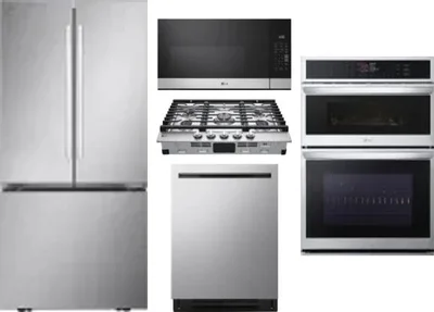 5 Piece Package Includes Refrigerator, Cooktop, Wall Oven, Microwave And Dishwasher