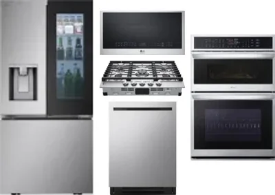 5 Piece Package Includes Refrigerator, Cooktop, Wall Oven, Microwave And Dishwasher