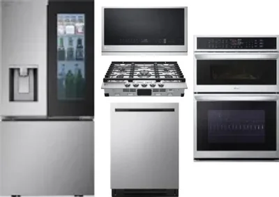 5 Piece Package Includes Refrigerator, Cooktop, Wall Oven, Microwave And Dishwasher