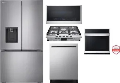 5 Piece Package Includes Refrigerator, Cooktop, Wall Oven, Microwave And Dishwasher