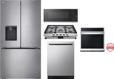 5 Piece Package Includes Refrigerator, Cooktop, Wall Oven, Microwave And Dishwasher
