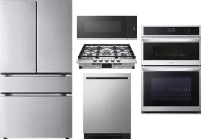 5 Piece Package Includes Refrigerator, Cooktop, Wall Oven, Microwave And Dishwasher