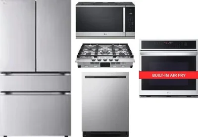5 Piece Package Includes Refrigerator, Cooktop, Wall Oven, Microwave And Dishwasher