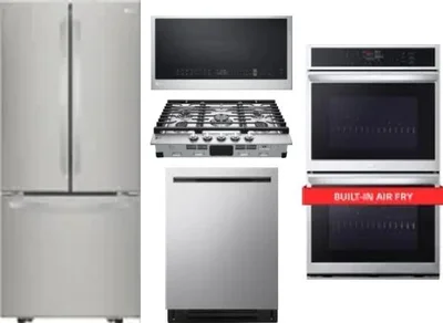 5 Piece Package Includes Refrigerator, Cooktop, Wall Oven, Microwave And Dishwasher