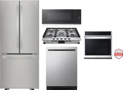 5 Piece Package Includes Refrigerator, Cooktop, Wall Oven, Microwave And Dishwasher