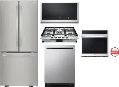 5 Piece Package Includes Refrigerator, Cooktop, Wall Oven, Microwave And Dishwasher