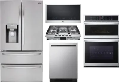 5 Piece Package Includes Refrigerator, Cooktop, Wall Oven, Microwave And Dishwasher