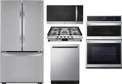 5 Piece Package Includes Refrigerator, Cooktop, Wall Oven, Microwave And Dishwasher