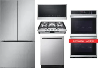5 Piece Package Includes Refrigerator, Cooktop, Wall Oven, Microwave And Dishwasher