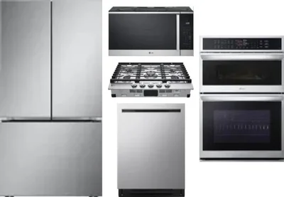 5 Piece Package Includes Refrigerator, Cooktop, Wall Oven, Microwave And Dishwasher