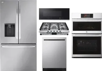5 Piece Package Includes Refrigerator, Cooktop, Wall Oven, Microwave And Dishwasher