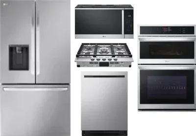 5 Piece Package Includes Refrigerator, Cooktop, Wall Oven, Microwave And Dishwasher