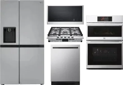 5 Piece Package Includes Refrigerator, Cooktop, Wall Oven, Microwave And Dishwasher