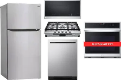 5 Piece Package Includes Refrigerator, Cooktop, Wall Oven, Microwave And Dishwasher