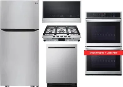 5 Piece Package Includes Refrigerator, Cooktop, Wall Oven, Microwave And Dishwasher