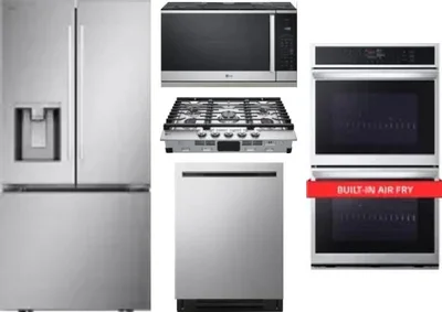 5 Piece Package Includes Refrigerator, Cooktop, Wall Oven, Microwave And Dishwasher
