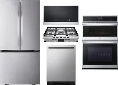 5 Piece Package Includes Refrigerator, Cooktop, Wall Oven, Microwave And Dishwasher