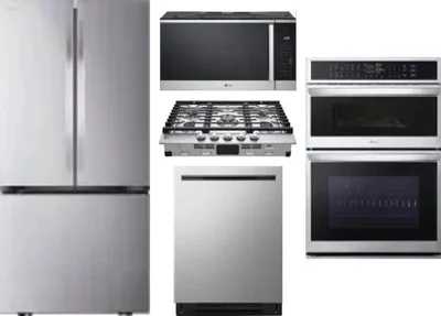 5 Piece Package Includes Refrigerator, Cooktop, Wall Oven, Microwave And Dishwasher