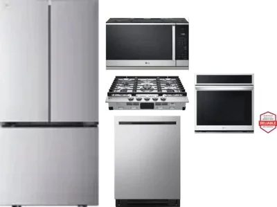 5 Piece Package Includes Refrigerator, Cooktop, Wall Oven, Microwave And Dishwasher