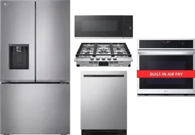 5 Piece Package Includes Refrigerator, Cooktop, Wall Oven, Microwave And Dishwasher