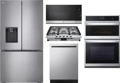 5 Piece Package Includes Refrigerator, Cooktop, Wall Oven, Microwave And Dishwasher