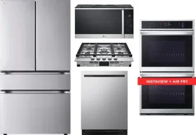 5 Piece Package Includes Refrigerator, Cooktop, Wall Oven, Microwave And Dishwasher
