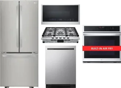 5 Piece Package Includes Refrigerator, Cooktop, Wall Oven, Microwave And Dishwasher