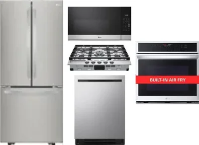 5 Piece Package Includes Refrigerator, Cooktop, Wall Oven, Microwave And Dishwasher