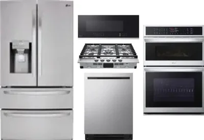 5 Piece Package Includes Refrigerator, Cooktop, Wall Oven, Microwave And Dishwasher