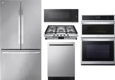 5 Piece Package Includes Refrigerator, Cooktop, Wall Oven, Microwave And Dishwasher
