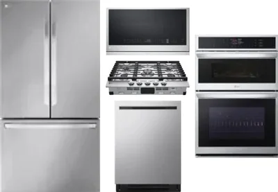 5 Piece Package Includes Refrigerator, Cooktop, Wall Oven, Microwave And Dishwasher