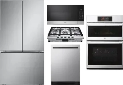 5 Piece Package Includes Refrigerator, Cooktop, Wall Oven, Microwave And Dishwasher