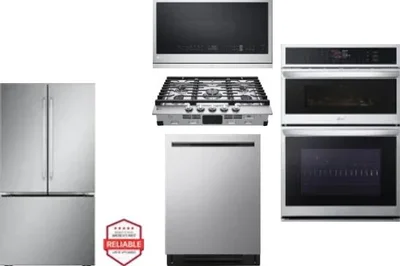5 Piece Package Includes Refrigerator, Cooktop, Wall Oven, Microwave And Dishwasher