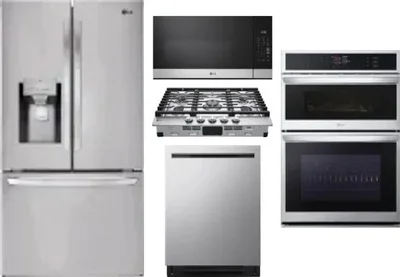5 Piece Package Includes Refrigerator, Cooktop, Wall Oven, Microwave And Dishwasher