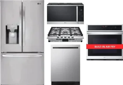 5 Piece Package Includes Refrigerator, Cooktop, Wall Oven, Microwave And Dishwasher