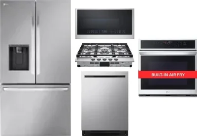 5 Piece Package Includes Refrigerator, Cooktop, Wall Oven, Microwave And Dishwasher