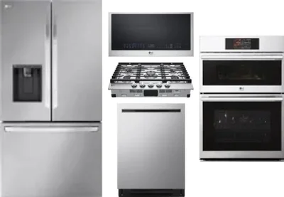 5 Piece Package Includes Refrigerator, Cooktop, Wall Oven, Microwave And Dishwasher