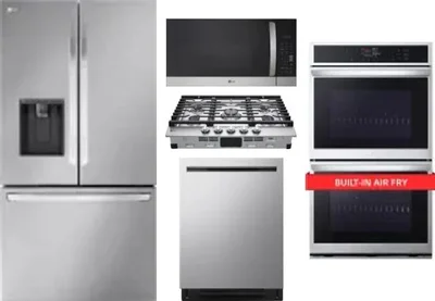 5 Piece Package Includes Refrigerator, Cooktop, Wall Oven, Microwave And Dishwasher