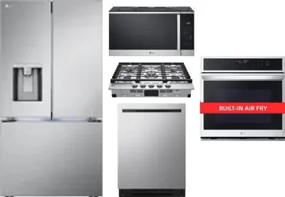5 Piece Package Includes Refrigerator, Cooktop, Wall Oven, Microwave And Dishwasher