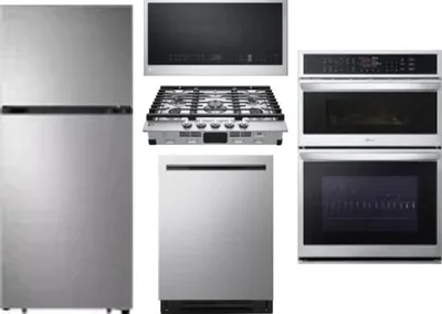 5 Piece Package Includes Refrigerator, Cooktop, Wall Oven, Microwave And Dishwasher