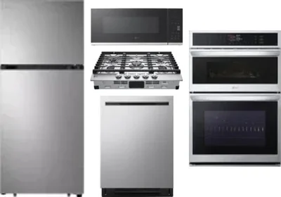 5 Piece Package Includes Refrigerator, Cooktop, Wall Oven, Microwave And Dishwasher
