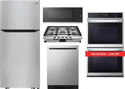 5 Piece Package Includes Refrigerator, Cooktop, Wall Oven, Microwave And Dishwasher