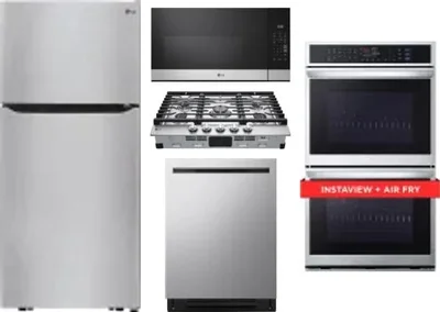 5 Piece Package Includes Refrigerator, Cooktop, Wall Oven, Microwave And Dishwasher
