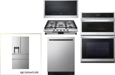 5 Piece Package Includes Refrigerator, Cooktop, Wall Oven, Microwave And Dishwasher